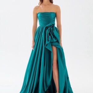 Tarik Ediz Emerald Evening Gown